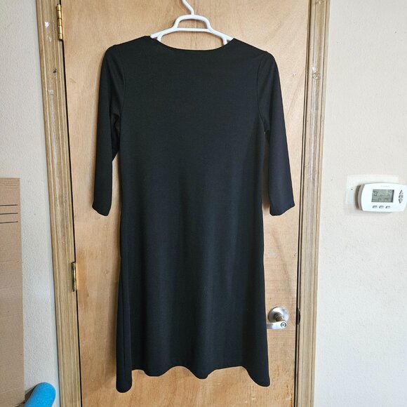 Susan Graver Womens Black Dress M 3/4 Sleeve - Picture 6 of 6